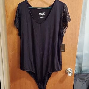 Torrid Black Laced Sleeve Bodysuit